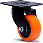 Rodizio Colson Polietileno Base Giratoria Laranja Sem Trava 75Mm 