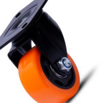 Rodizio Colson Polietileno Base Giratoria Laranja Sem Trava 75Mm 