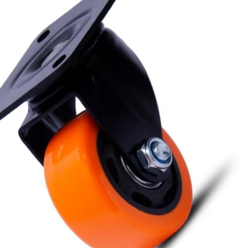 Rodizio Colson Polietileno Base Giratoria Laranja Sem Trava 75Mm 