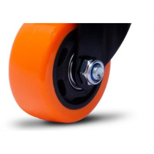 Rodizio Colson Polietileno Base Giratoria Laranja Sem Trava 75Mm 