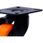 Rodizio Colson Polietileno Base Giratoria Laranja Sem Trava 75Mm 