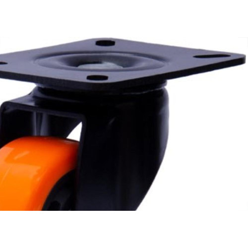 Rodizio Colson Polietileno Base Giratoria Laranja Sem Trava 75Mm 