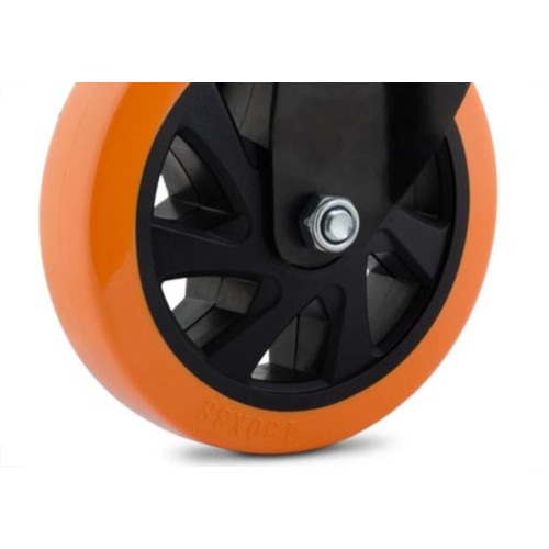Rodizio Colson Polietileno Base Giratoria Laranja Sem Trava 150Mm 