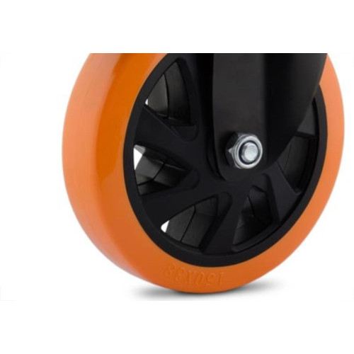 Rodizio Colson Polietileno Base Giratoria Laranja Com Trava 100Mm 