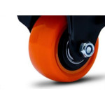 Rodizio Colson Polietileno Base Fixa Laranja Sem Trava 41Mm 