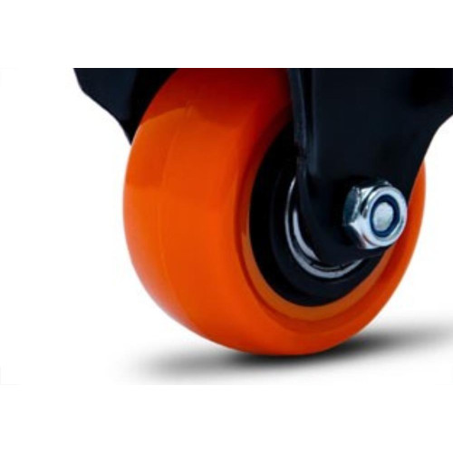 Rodizio Colson Polietileno Base Fixa Laranja Sem Trava 41Mm 