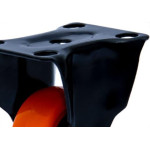 Rodizio Colson Polietileno Base Fixa Laranja Sem Trava 50Mm 