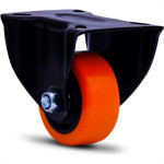 Rodizio Colson Polietileno Base Fixa Laranja Sem Trava 75Mm 