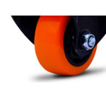 Rodizio Colson Polietileno Base Fixa Laranja Sem Trava 75Mm 