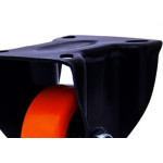 Rodizio Colson Polietileno Base Fixa Laranja Sem Trava 75Mm 