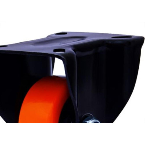 Rodizio Colson Polietileno Base Fixa Laranja Sem Trava 75Mm 