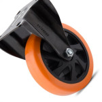 Rodizio Colson Polietileno Base Fixa Laranja Sem Trava 100Mm 