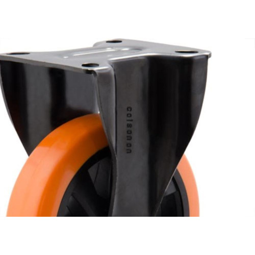 Rodizio Colson Polietileno Base Fixa Laranja Sem Trava 100Mm 
