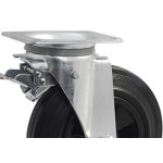 Rodizio Para Lixeira Colson Borracha Macica Base Giratoria Com Trava 8X2 