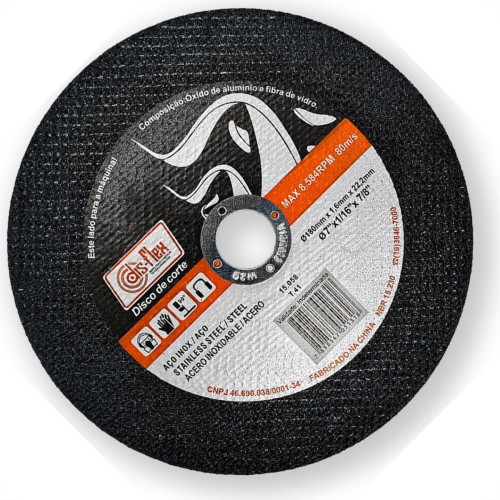 Disco De Corte Para Inox Disflex Extra Fino 7''X1,6X7/8 Prata 15.058 - Kit C/50 