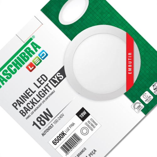 Plaf.Led Tasch.Lys Emb.Rd.18W 6500K 22Cm