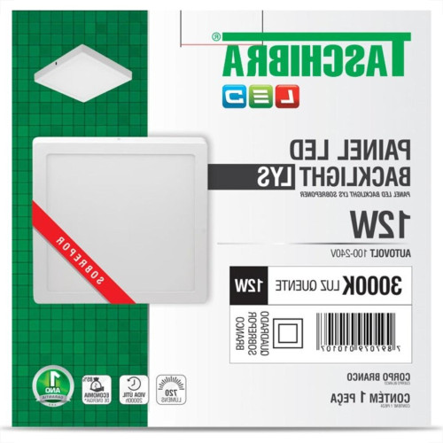 Plaf.Led Tasch.Lys Ext.Qd.12W 3000K 17Cm