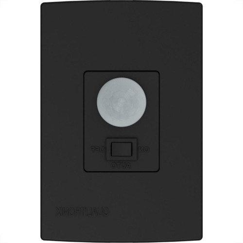 Sensor Qualitronix Parede Embutir Foto 180° Com Chave Preto Qi6Mp