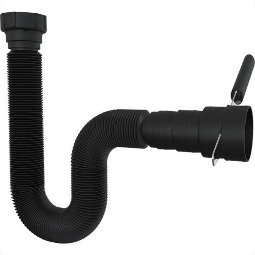 Sifao Pvc Flexivel Blukit Com Arruela Pvc 70Cm Preto 030140-425