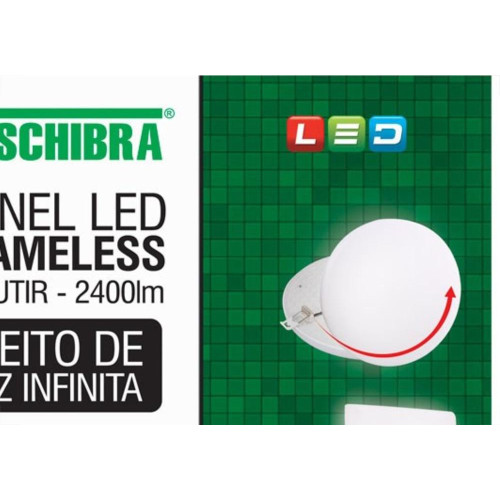 Luminaria Led Plafon Taschibra Frameless Borda Infinita Embutir Quadrado 24W 3000K 17Cm 