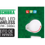Luminaria Led Plafon Taschibra Frameless Borda Infinita Embutir Quadrado 24W 6500K 17Cm 