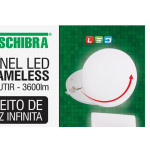 Luminaria Led Plafon Taschibra Frameless Borda Infinita Embutir Quadrado 36W 6500K 22Cm 