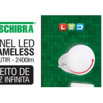 Luminaria Led Plafon Taschibra Frameless Borda Infinita Embutir Redondo 24W 3000K 16,5Cm 