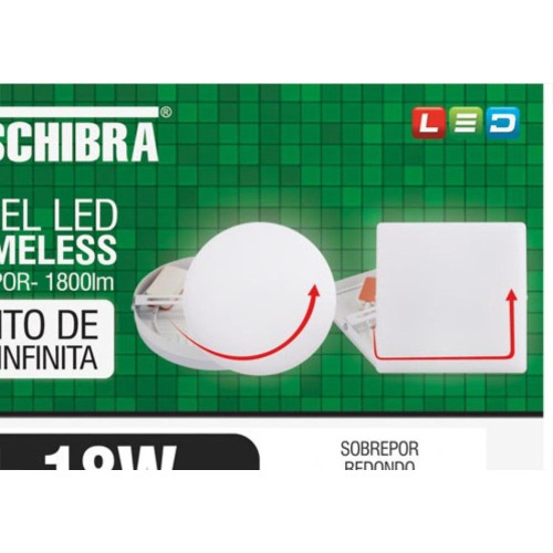 Luminaria Led Plafon Taschibra Frameless Borda Infinita Externo Redondo 18W 6500K 12Cm 