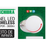Luminaria Led Plafon Taschibra Frameless Borda Infinita Externo Redondo 36W 6500K 22,2Cm 