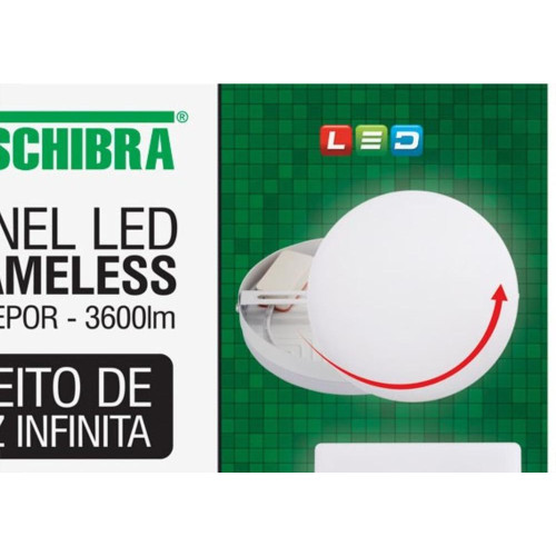 Luminaria Led Plafon Taschibra Frameless Borda Infinita Externo Redondo 36W 6500K 22,2Cm 