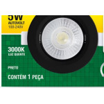 Spot Led Taschibra Alltop Embutir Redondo Preto 5W 3000K 