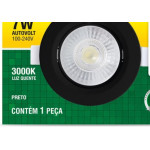 Spot Led Taschibra Alltop Embutir Redondo Preto Par20 7W 3000K