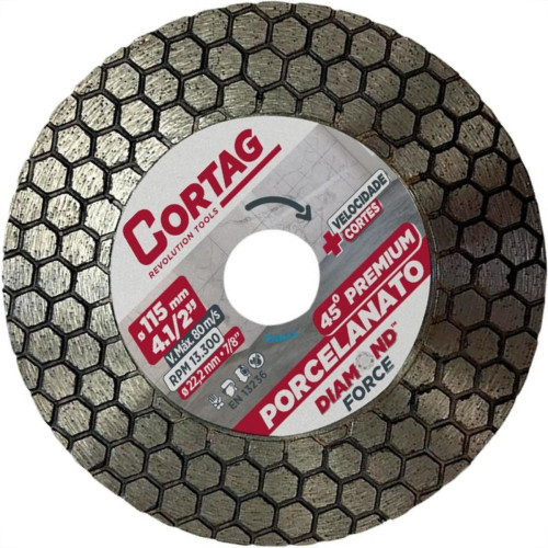 Disco Diamantado Cortag Para Chanfro 45° Premium 115Mm 62795
