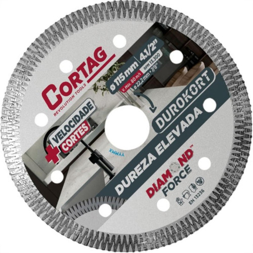 Disco Diamantado Cortag Turbo Durokort Seguimentado Seco 115Mm 60349