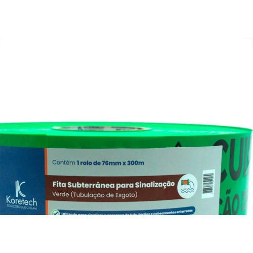 Fita Subterranea Koretech 7,6Cm X 300M Verde Tubulacao De Esgoto Pa.52.12.0.0029