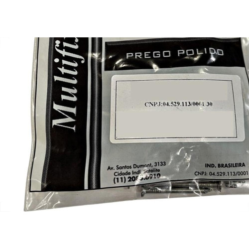 Cartela Prego Multifix Sem Cabeca  18X24 (3,40X55mm) Com 50 Gramas Pp1824Sc