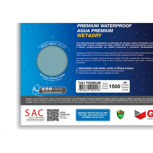Lixa Dagua Tatu 1500 Premium T44115001050 - Kit C/50 