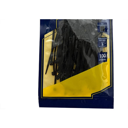 Abracadeira Nylon Brasfort Preta 2,5X 60 100 Pecas 9013