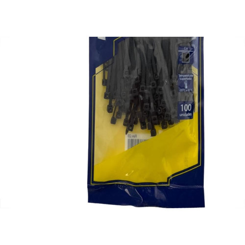 Abracadeira Nylon Brasfort Preta 2,5X 80 100 Pecas 9014