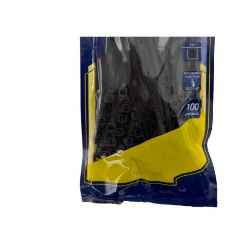 Abracadeira Nylon Brasfort Preta 3,6X100 100 Pecas 9015