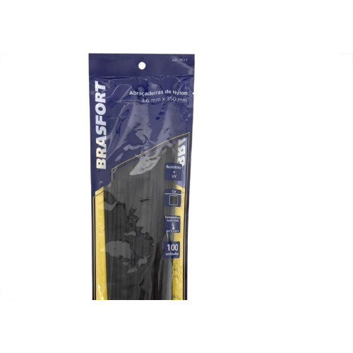 Abracadeira Nylon Brasfort Preta 3,6X350 100 Pecas 9017
