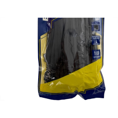 Abracadeira Nylon Brasfort Preta 4,8X150 100 Pecas 9020