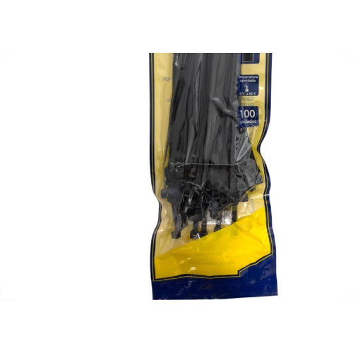 Abracadeira Nylon Brasfort Preta 4,8X250 100 Pecas 9021