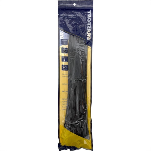 Abracadeira Nylon Brasfort Preta 4,8X350 100 Pecas 9022