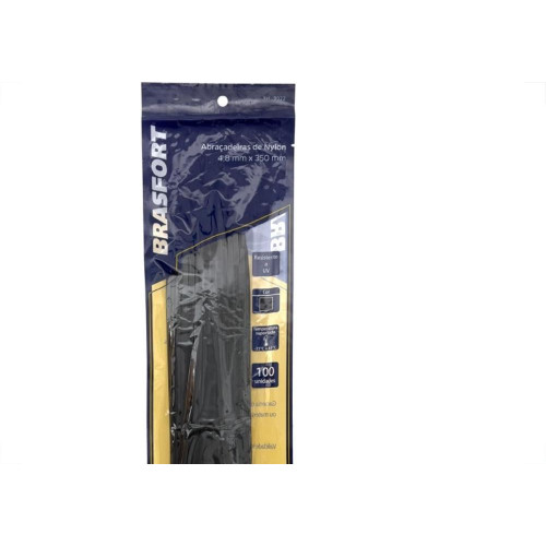 Abracadeira Nylon Brasfort Preta 4,8X350 100 Pecas 9022