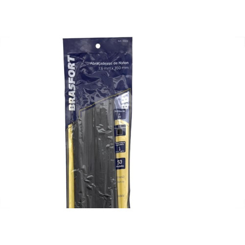 Abracadeira Nylon Brasfort Preta 7,6X350 50 Pecas 9026