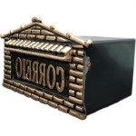 Caixa Carta Plast.''Casinha''N07 Ouro Pq