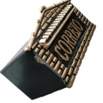 Caixa Carta Plast.''Casinha''N07 Ouro Pq