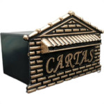 Caixa Carta Real Pl.''Casinha''N04 Ouro Md
