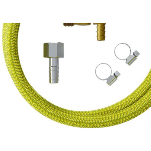 Kit Para Instalação De Gas Cooktop Flexivel Com Ponta Azul E Registro De Bloqueio Blukit 1,20M 180309